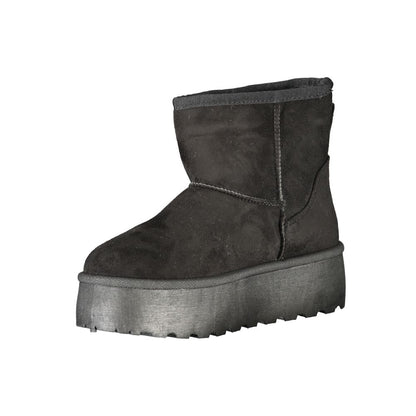 Black Polyester Women Boot