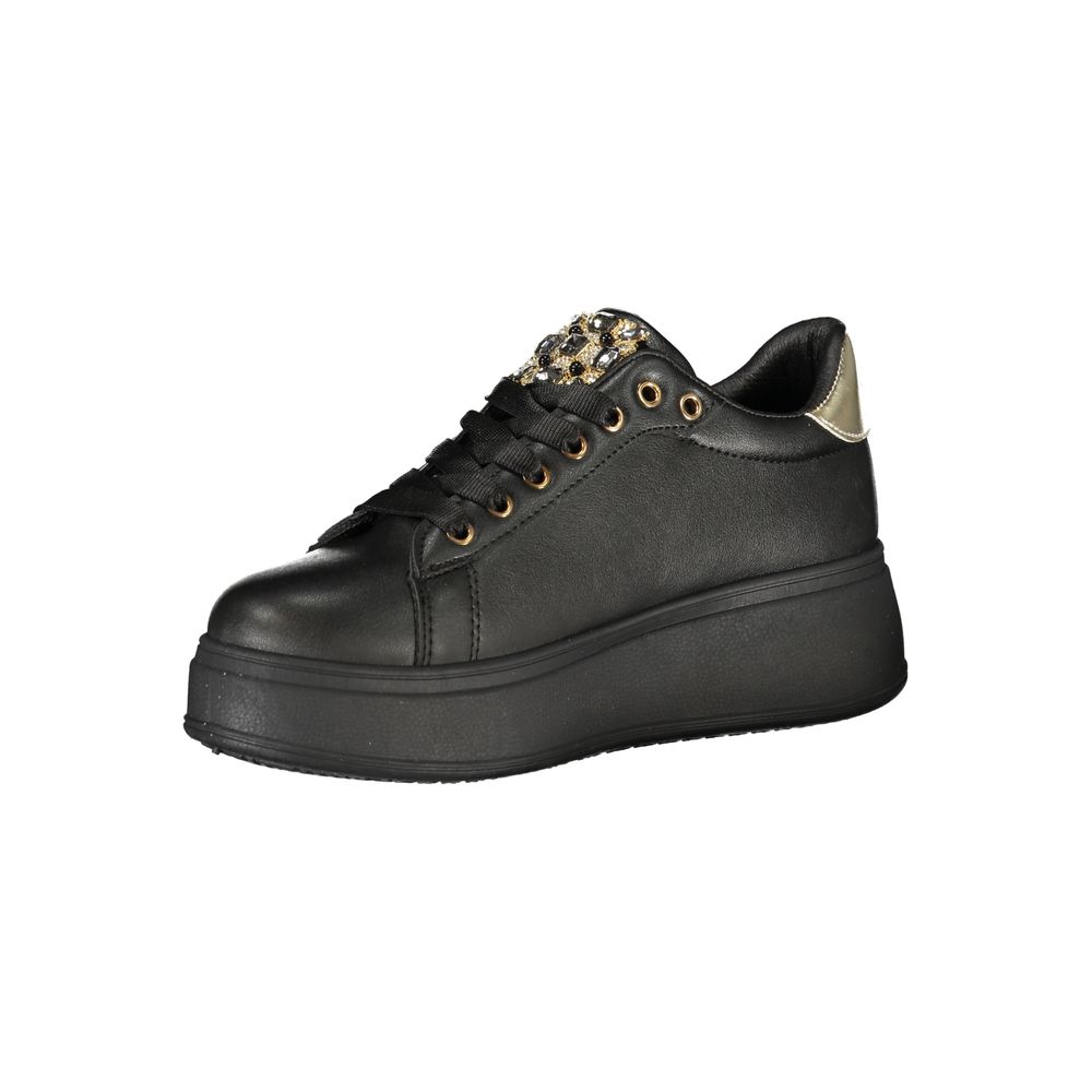 Black Polyester Women Sneaker
