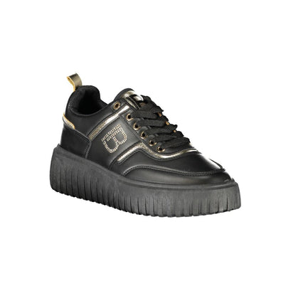 Black Polyester Women Sneaker