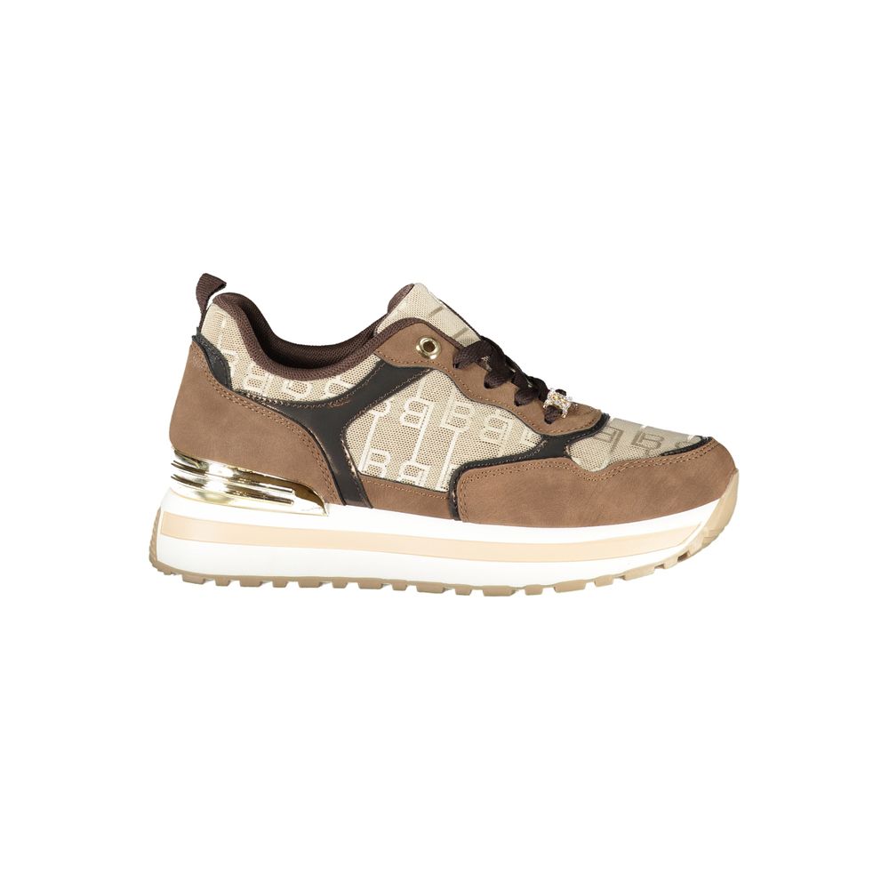Brown Polyester Women Sneaker