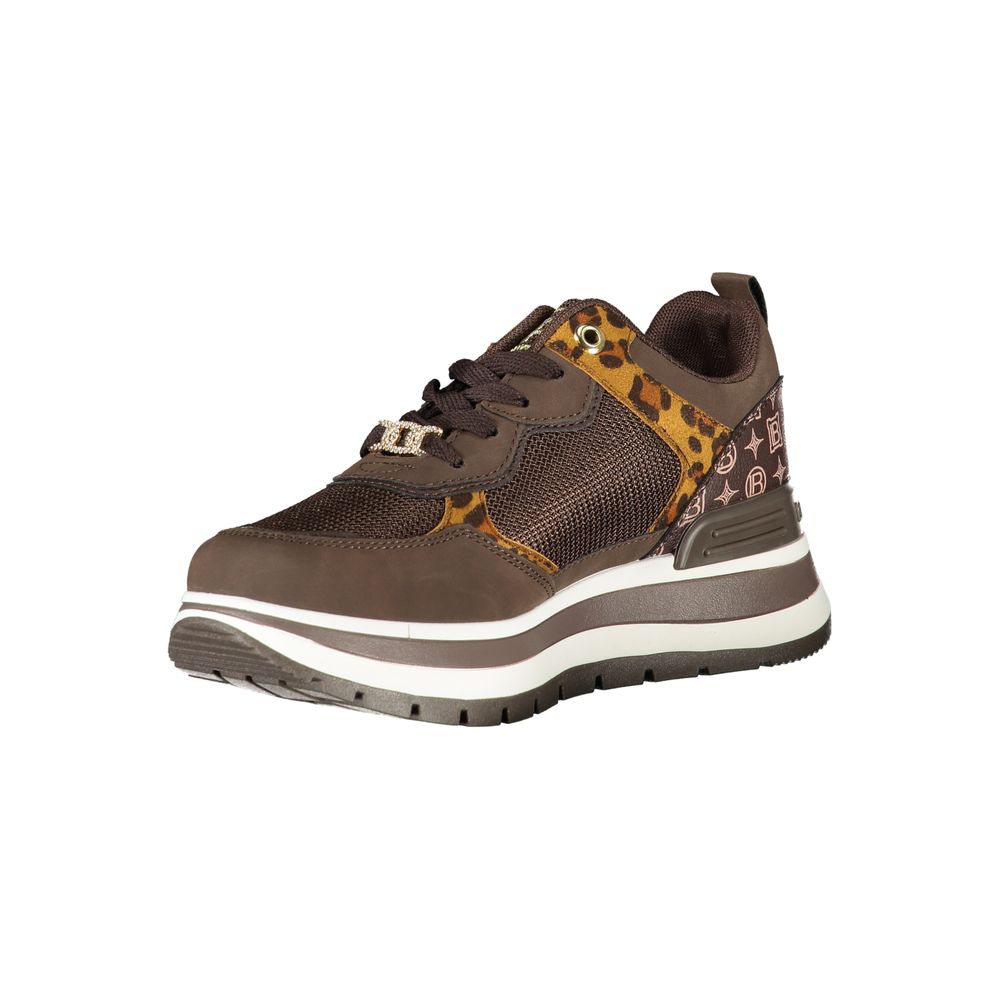 Brown Polyester Women Sneaker