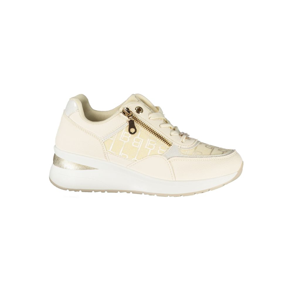 White Polyester Women Sneaker
