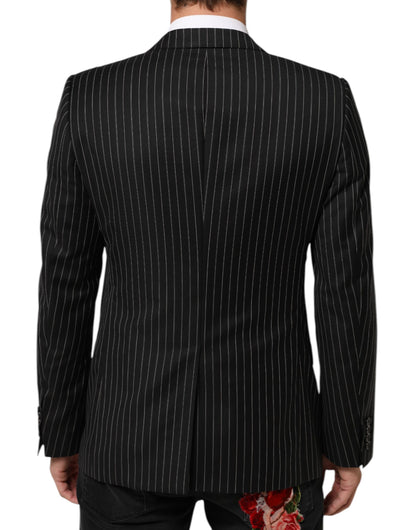 Black Stripes MARTINI 1 Button Suit Blazer