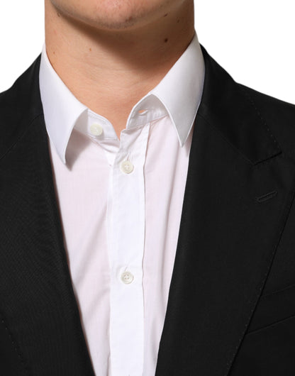 Black Wool 2 Buttons Suit Men Jacket Blazer