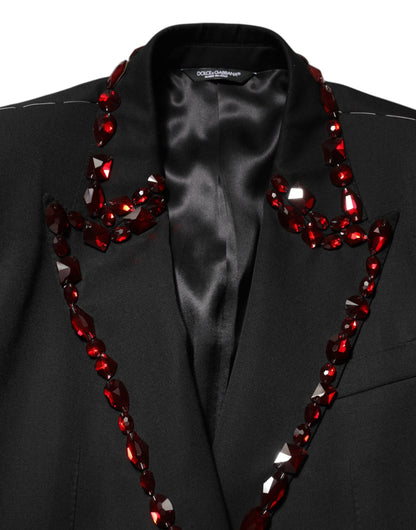 Black SICILIA Crystal Embellished Men Blazer
