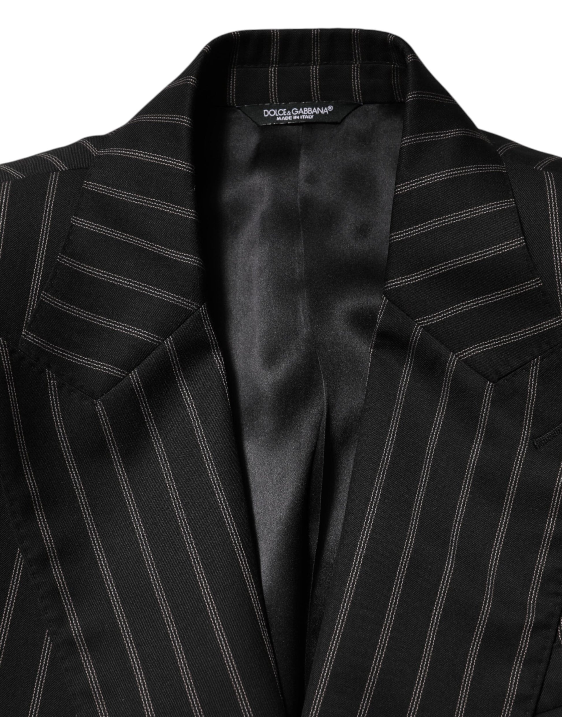 Black Stripes SICILIA 1 Button Suit Blazer