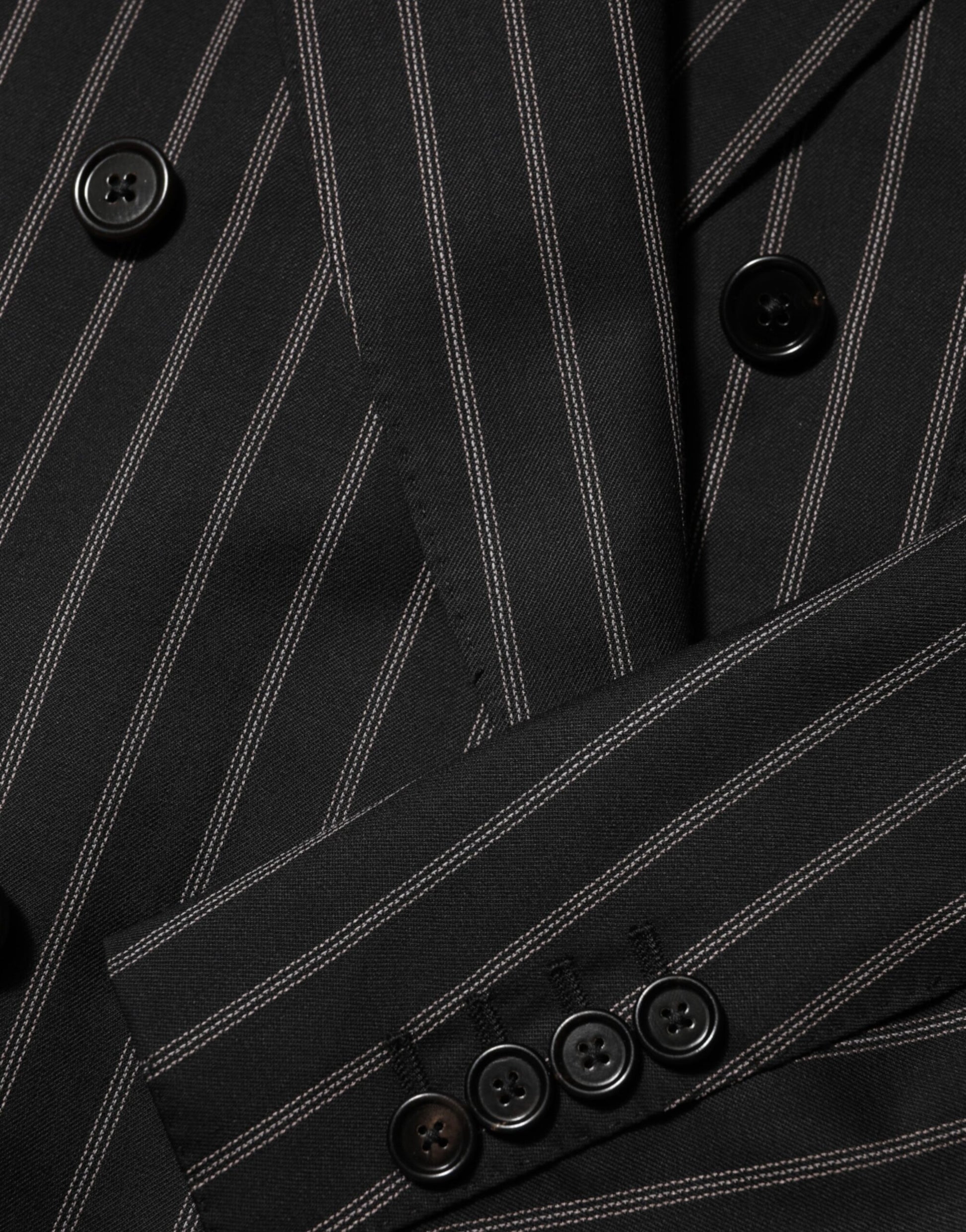 Black Stripes SICILIA 1 Button Suit Blazer