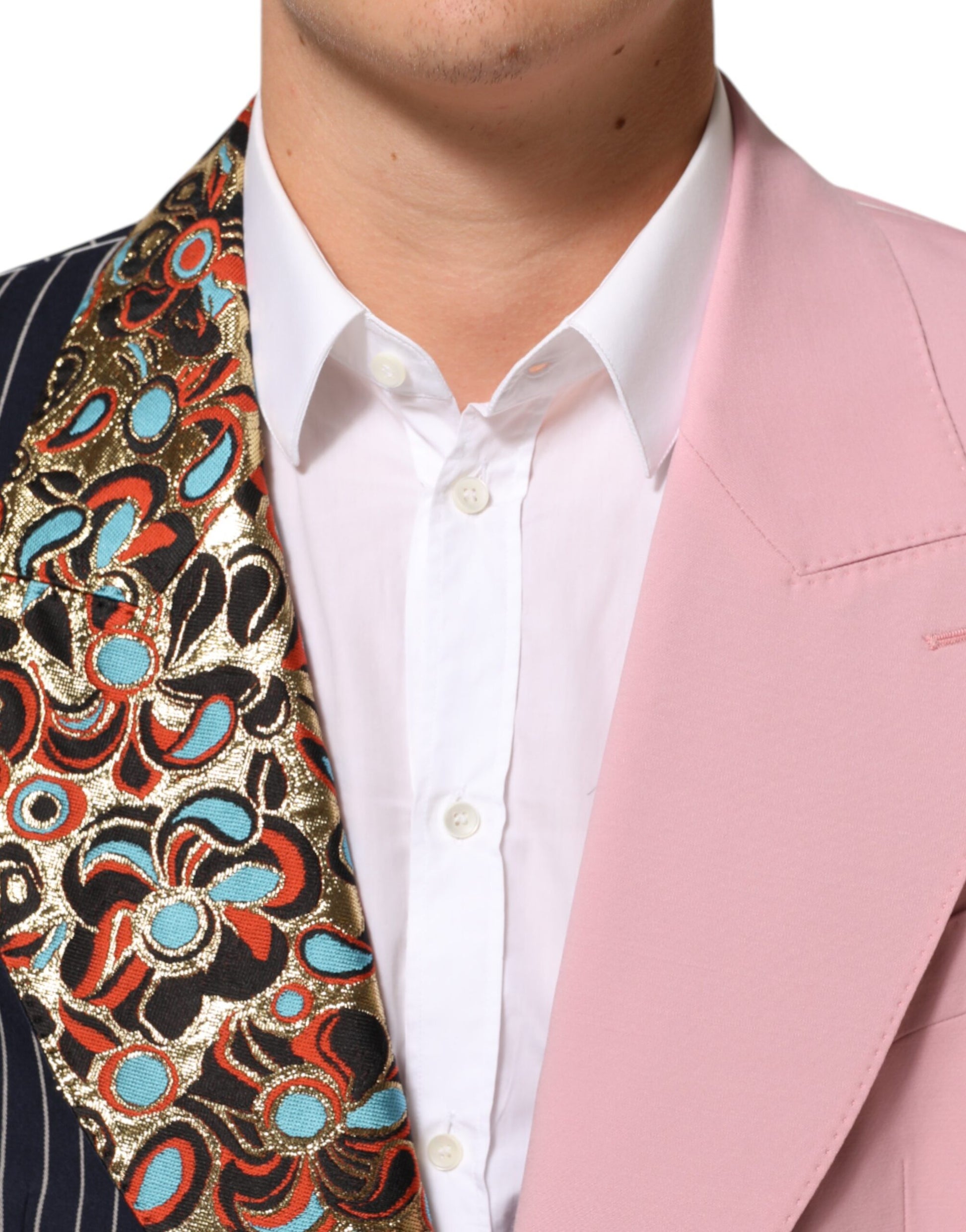 Multicolor Patchwork Single Breasted Jacket Blazer