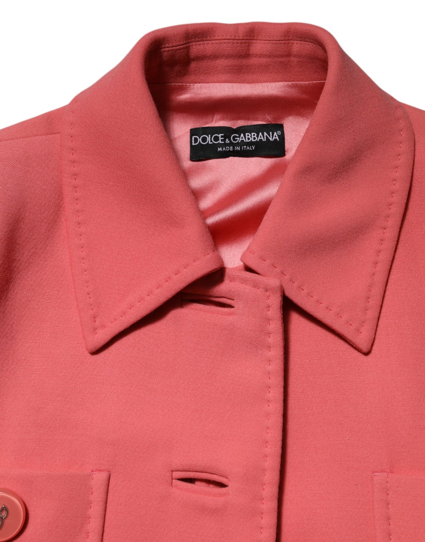 Pink Buttoned Down Trench Coat Jacket