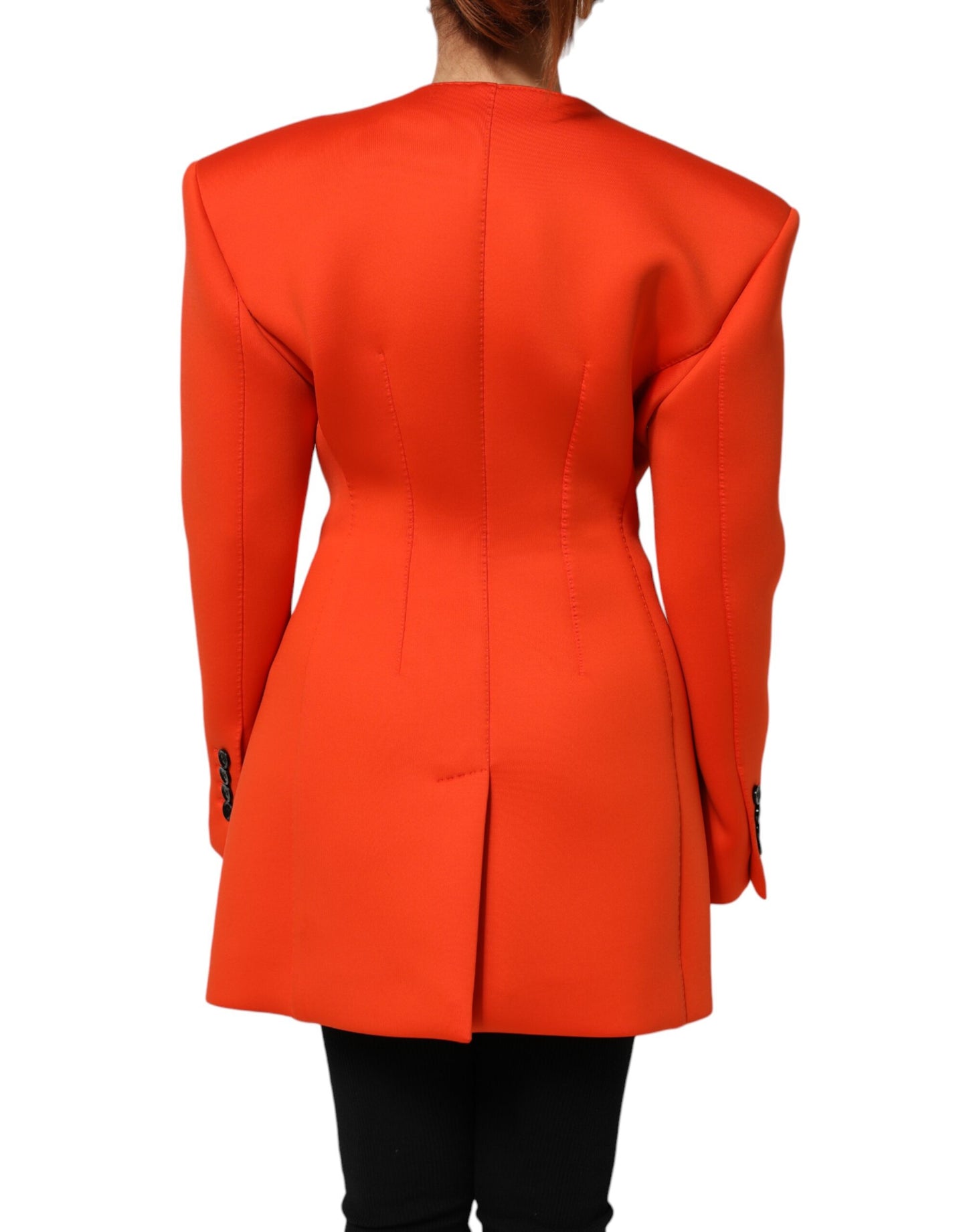Red Buttoned Down Women Trench Coat Jacket