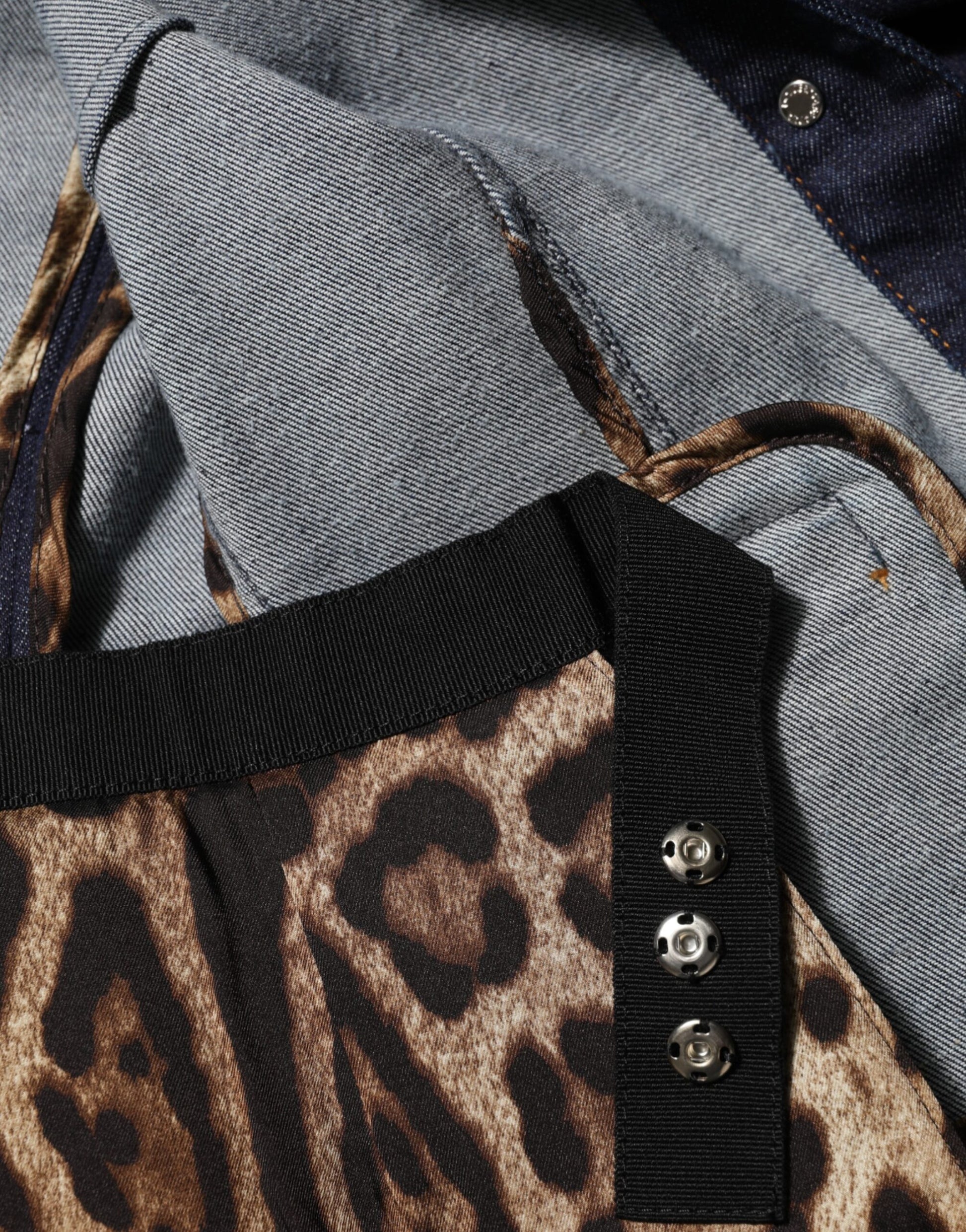 Dark Blue Cotton Collared Denim Coat Jacket