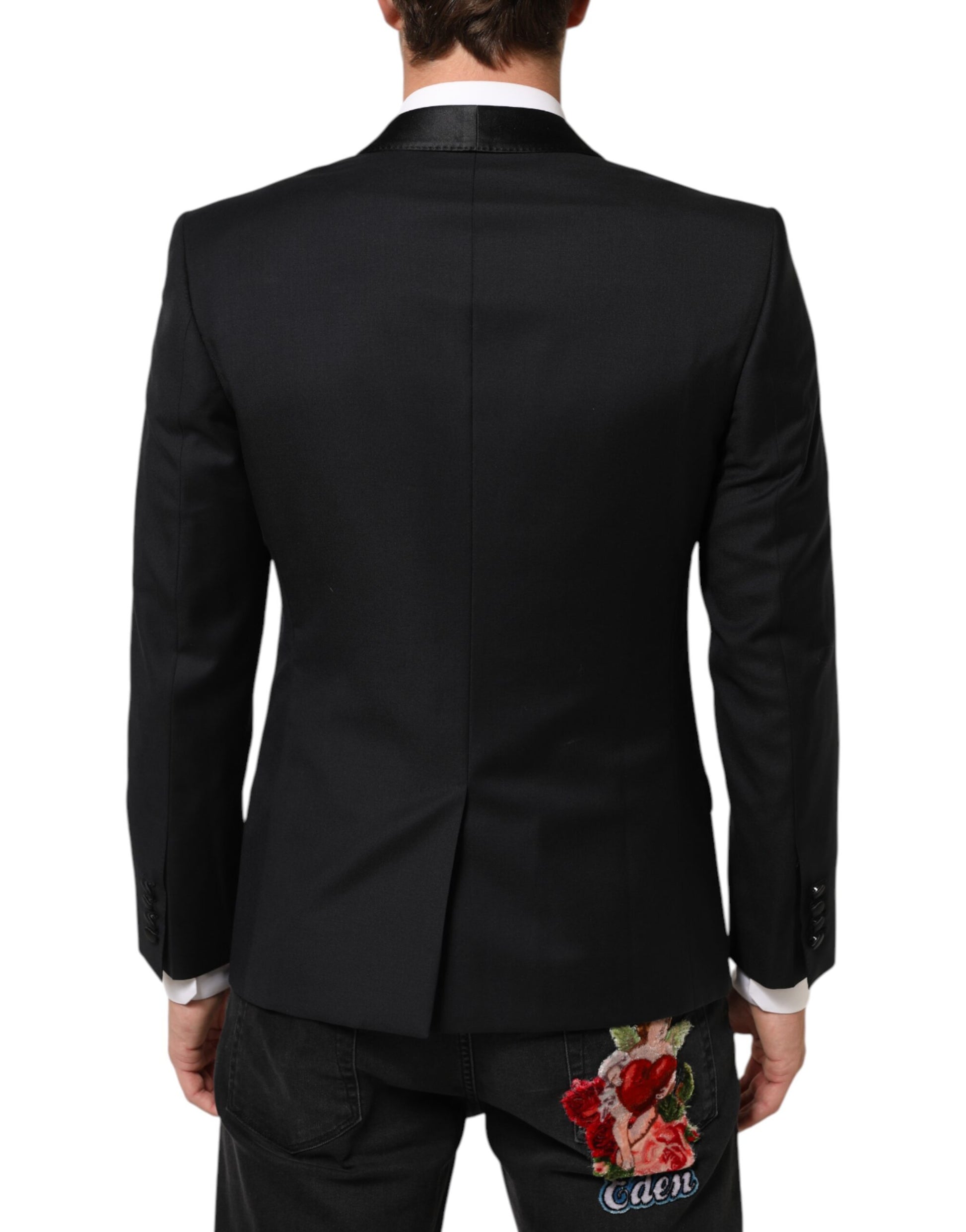 Black GOLD 1 Button Suit Jacket Men Blazer