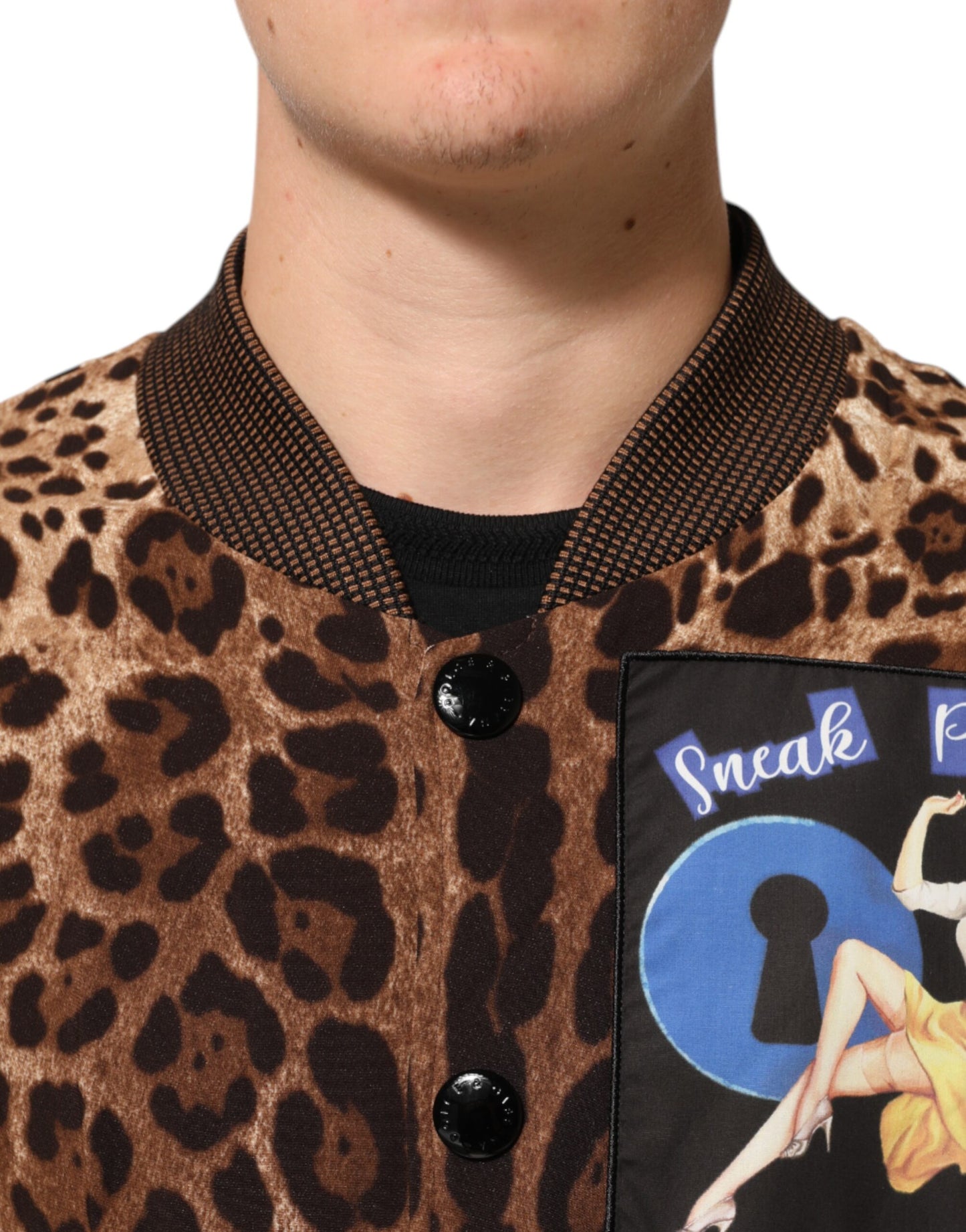 Brown Leopard Print "Sneak Peek" Patch Jacket