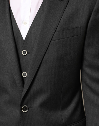 Black MARTINI 2 Buttons Suit 3 Piece Suit