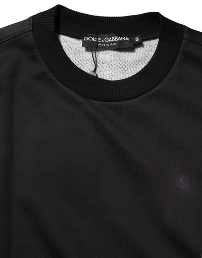 Black Logo Crew Neck Men Sweatshirt Sweater