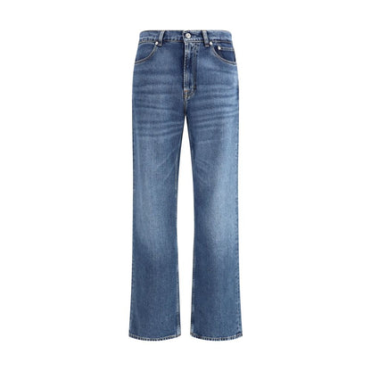 Blue Cotton Bootcut Jeans