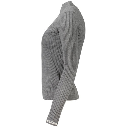 Gray Cotton Women Sweater