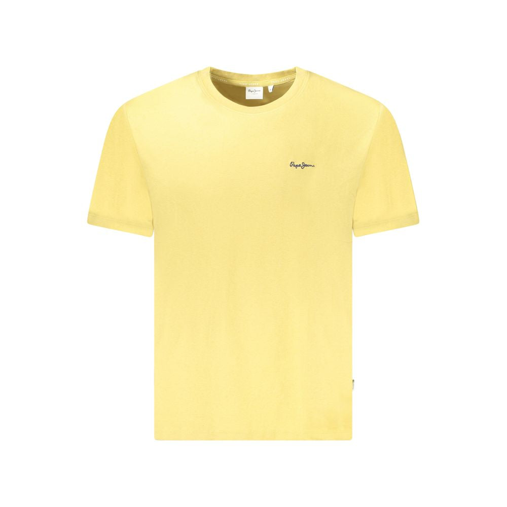 Yellow Cotton Men T-Shirt