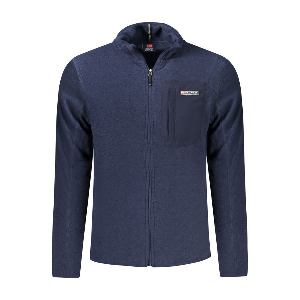 Blue Polyester Men Sweater