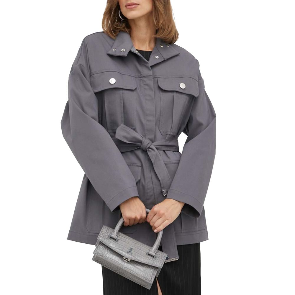 Gray Cotton Jackets & Coat