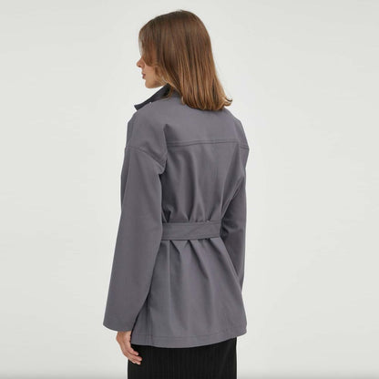 Gray Cotton Jackets & Coat