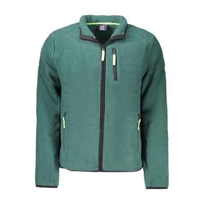 Green Polyester Men Sweater