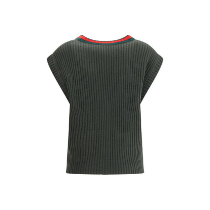 Green Wool Sleeveles Sweater