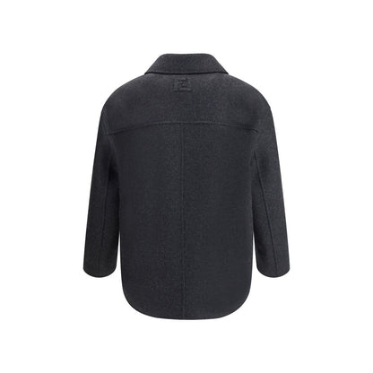 Gray Fleece Wool Coat