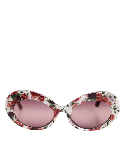 Floral Printed Acetate Oval Eyewear Sunglasses