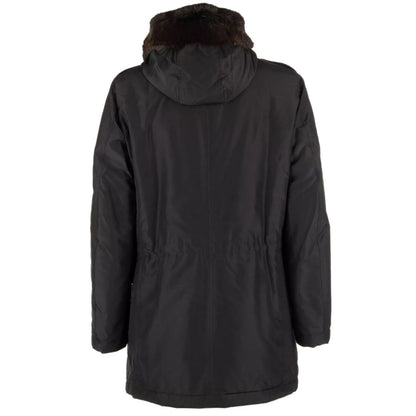 Black Silk Men Parka