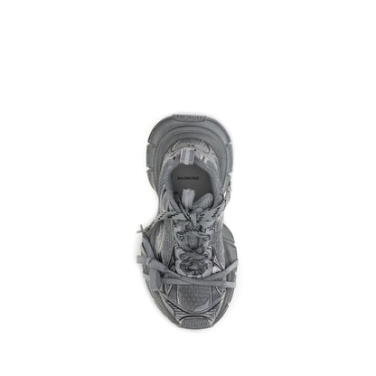 Gray Polyurethane Chunky Sneakers