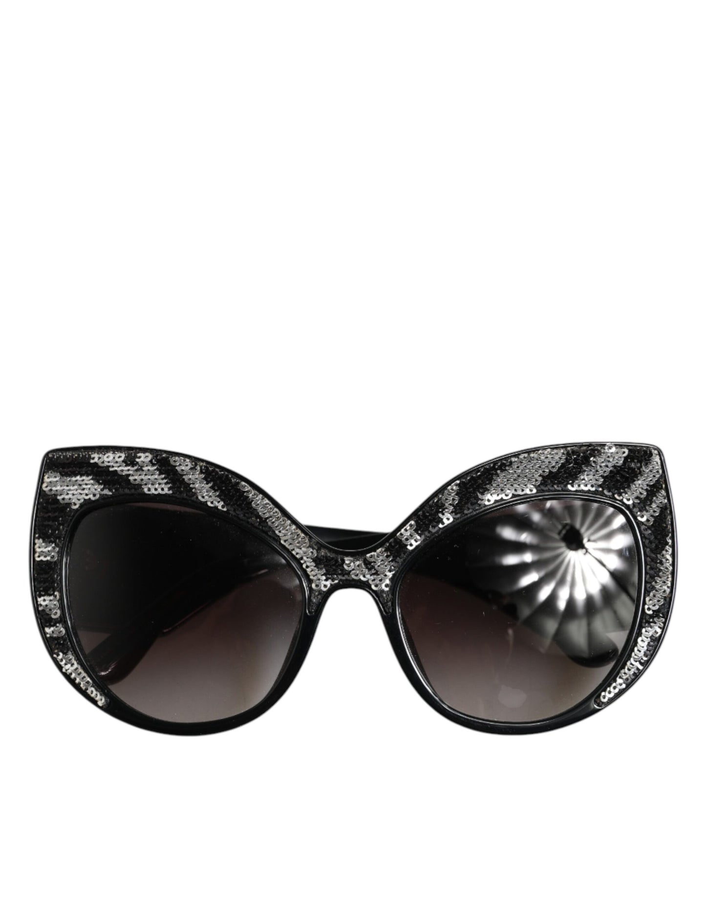 Black Silver Sequin Butterfly Polarized Sunglasses