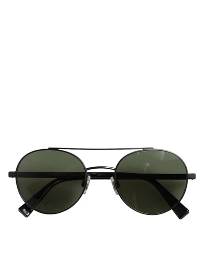 Matte Black Steel Frame Gray Lens Sunglasses