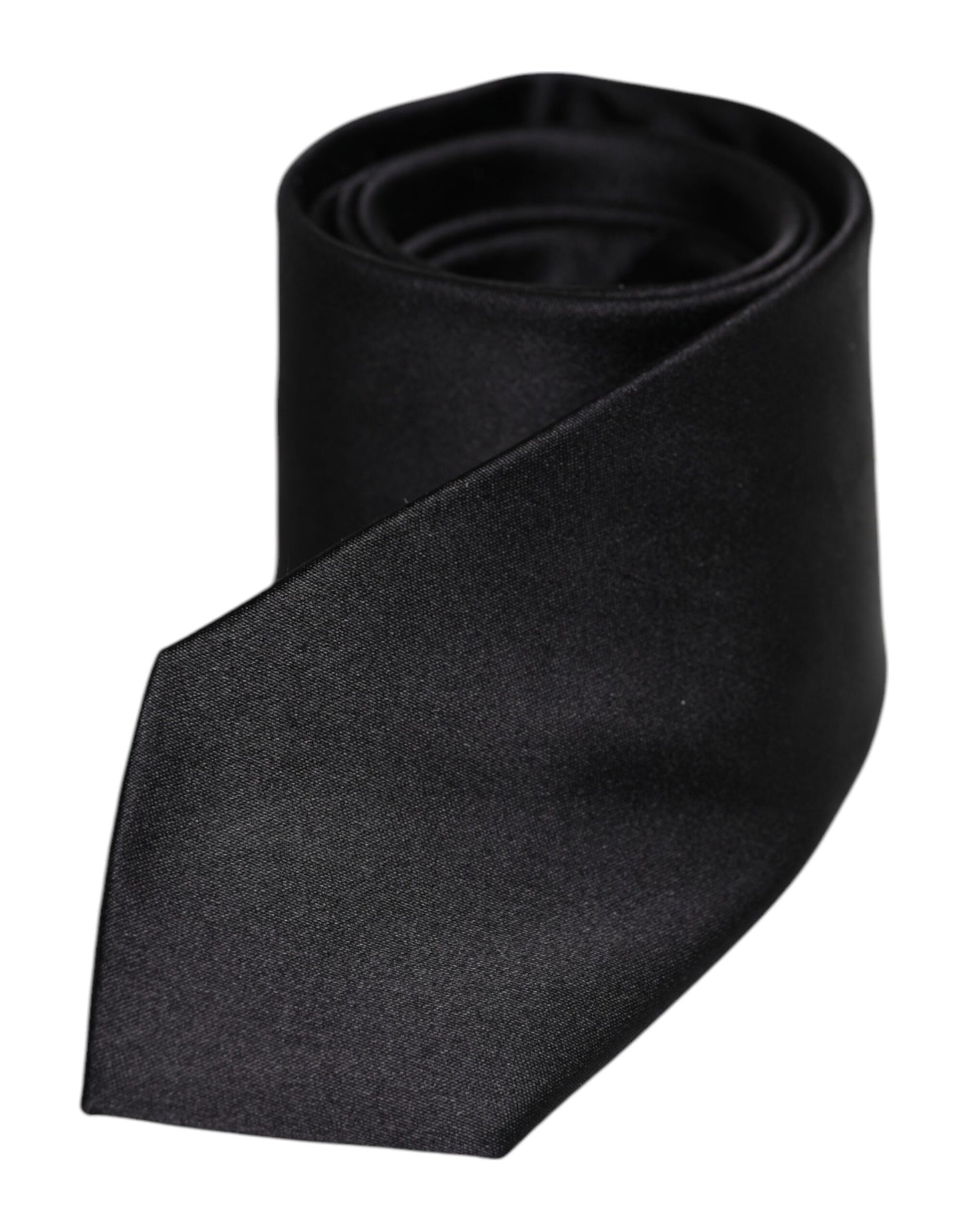 Men Black Solid Silk Adjustable Necktie Accessory Tie