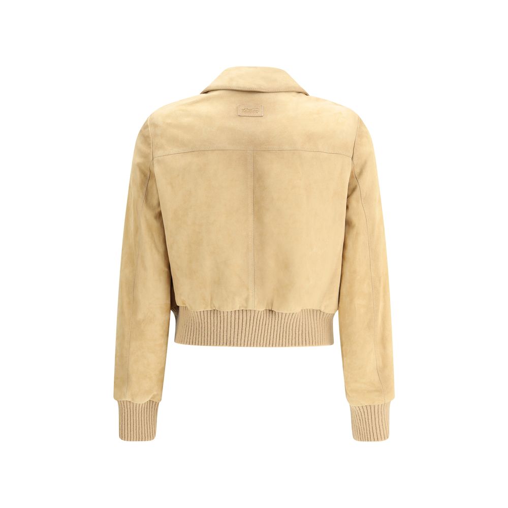 Beige Leather Jacket