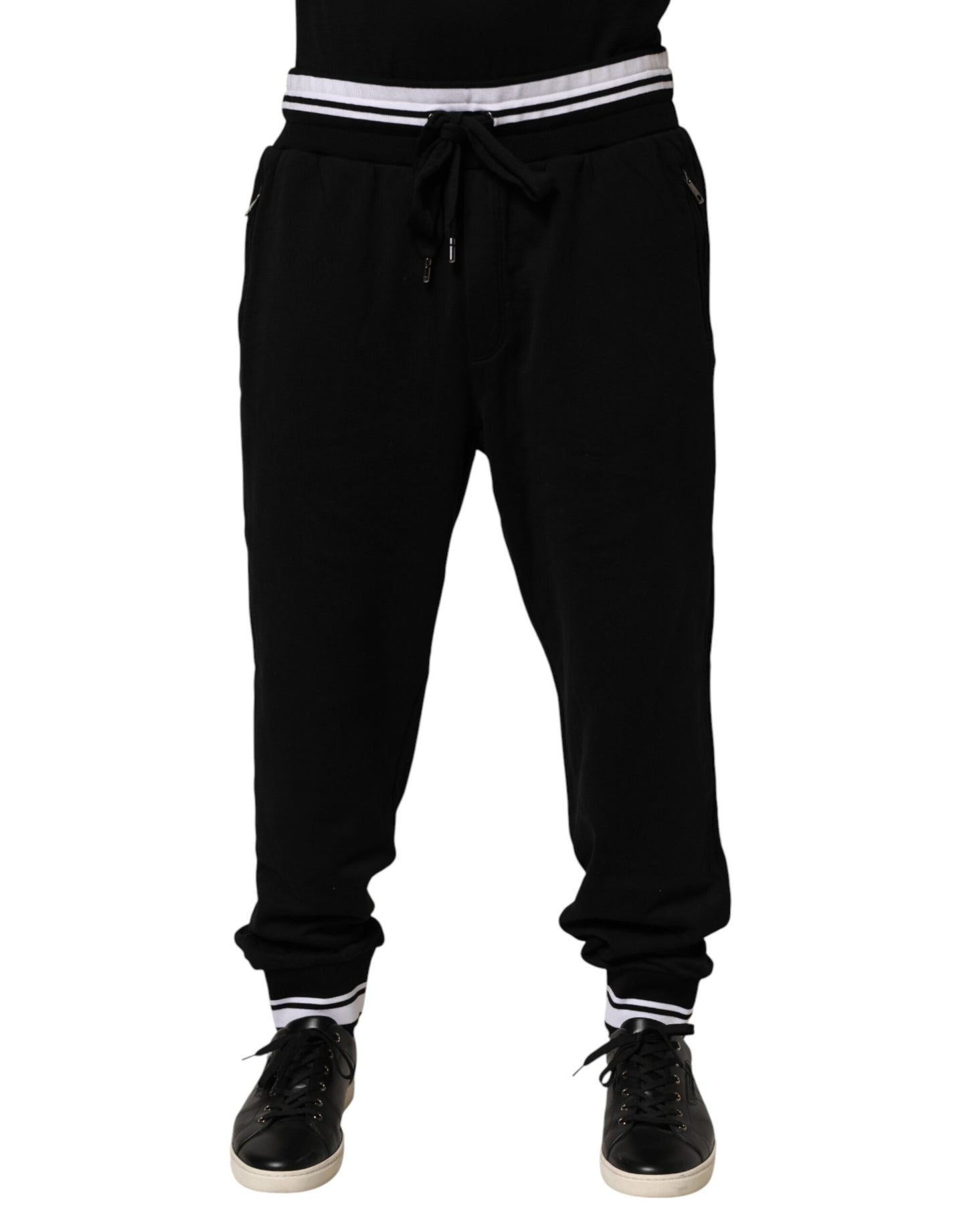 Black Cotton Sacred-Heart Men Jogger Pants