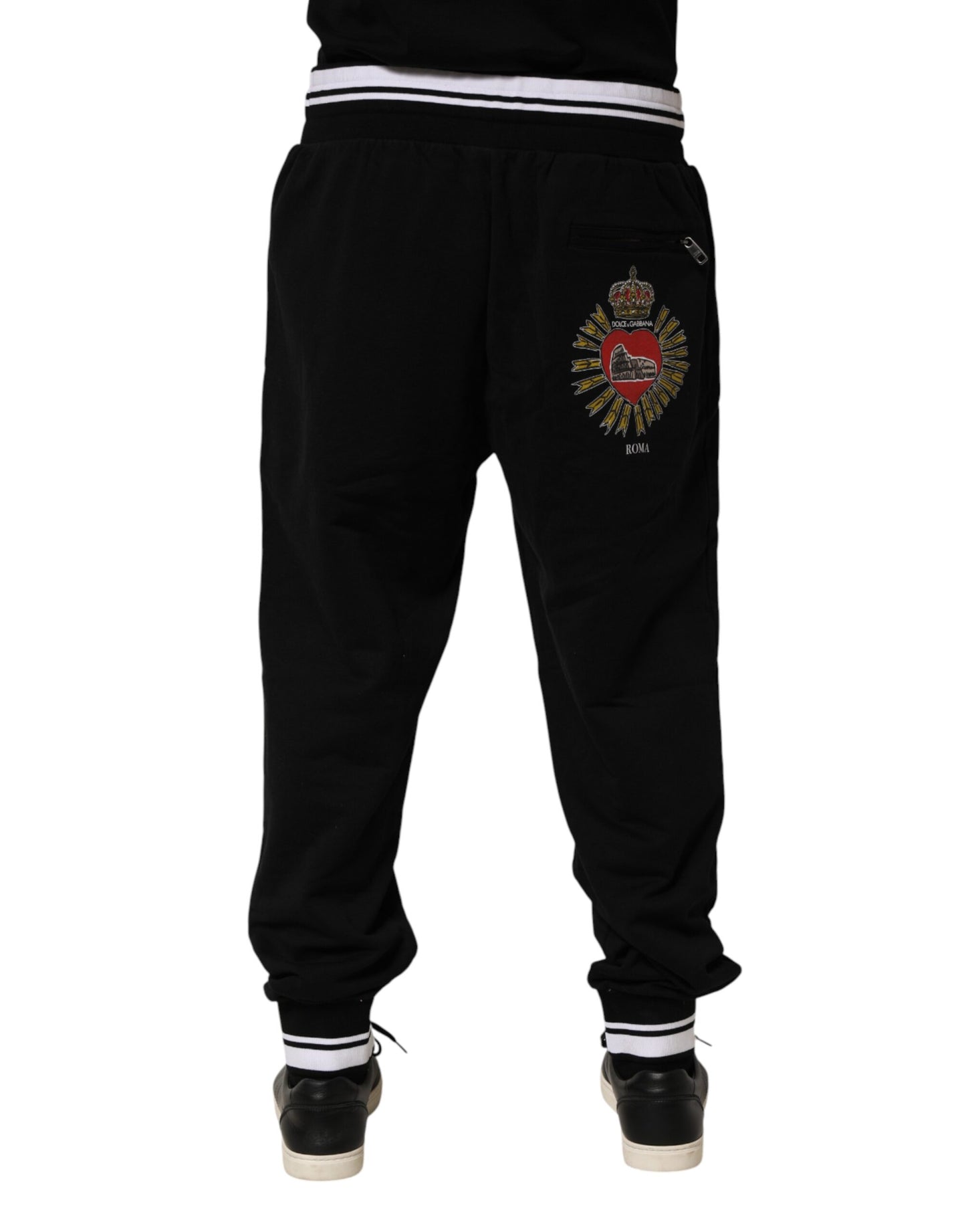 Black Cotton Sacred-Heart Men Jogger Pants