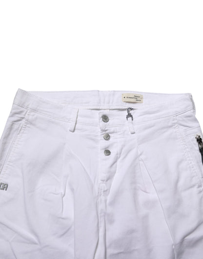 White Cotton Stretch Slim Fit Denim Jeans