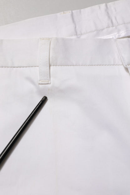 White Cotton Stretch Dress Formal Men Trouser Pants