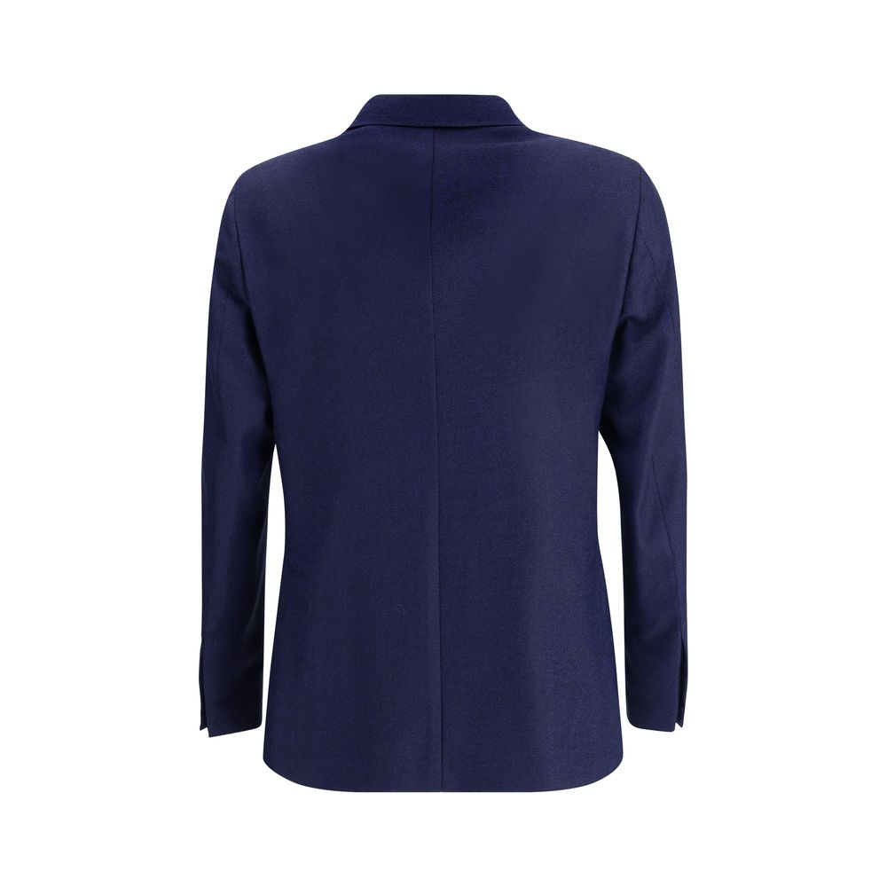 Blue Fleece Wool Coat