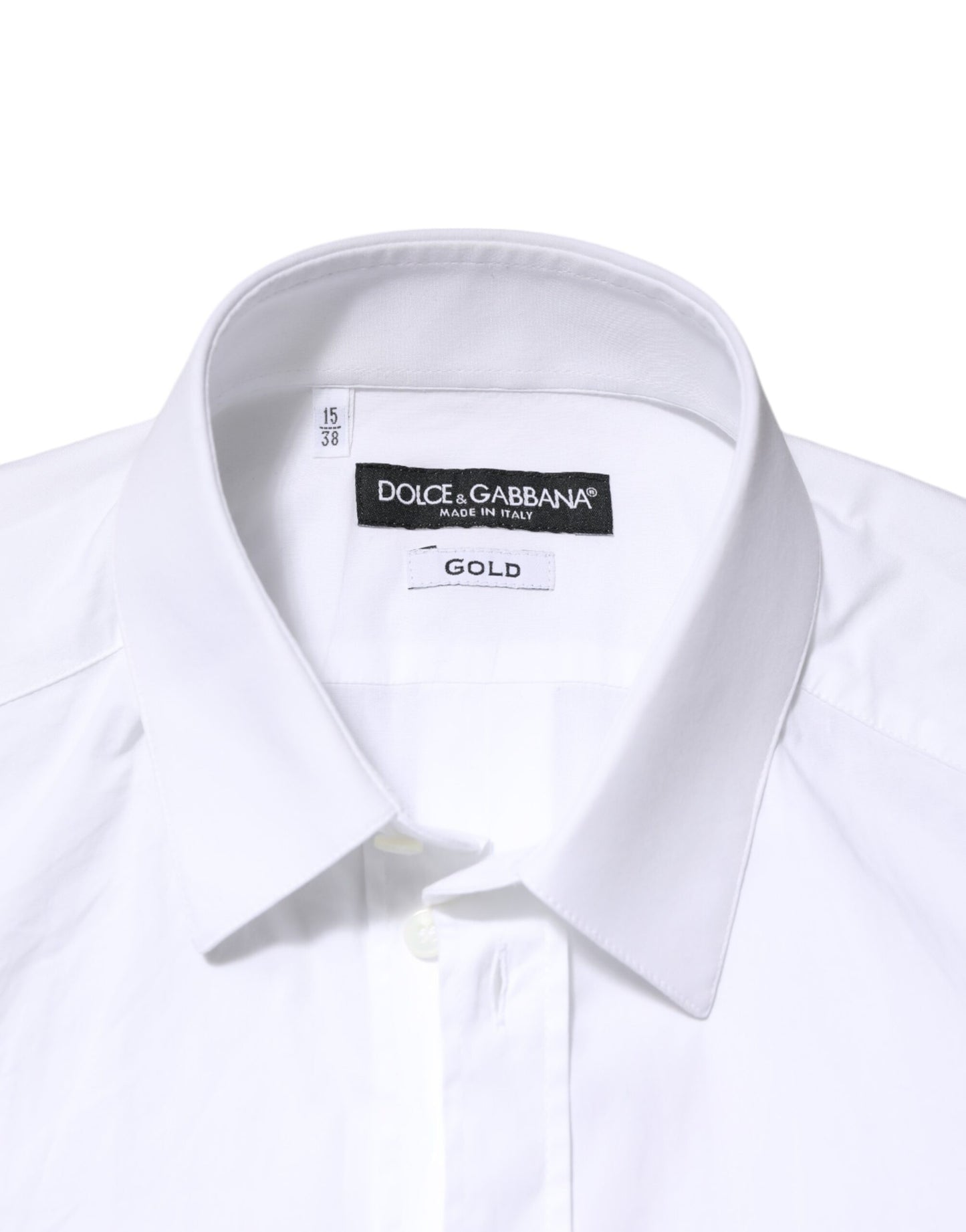 White Cotton GOLD Formal Men Dress Shirt