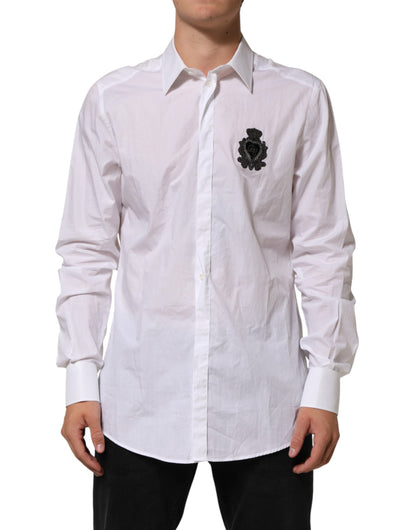 White Cotton MARTINI DG Patch Dress Shirt