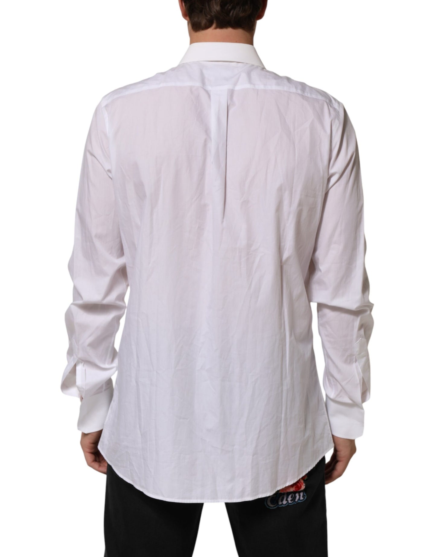 White Cotton MARTINI DG Patch Dress Shirt