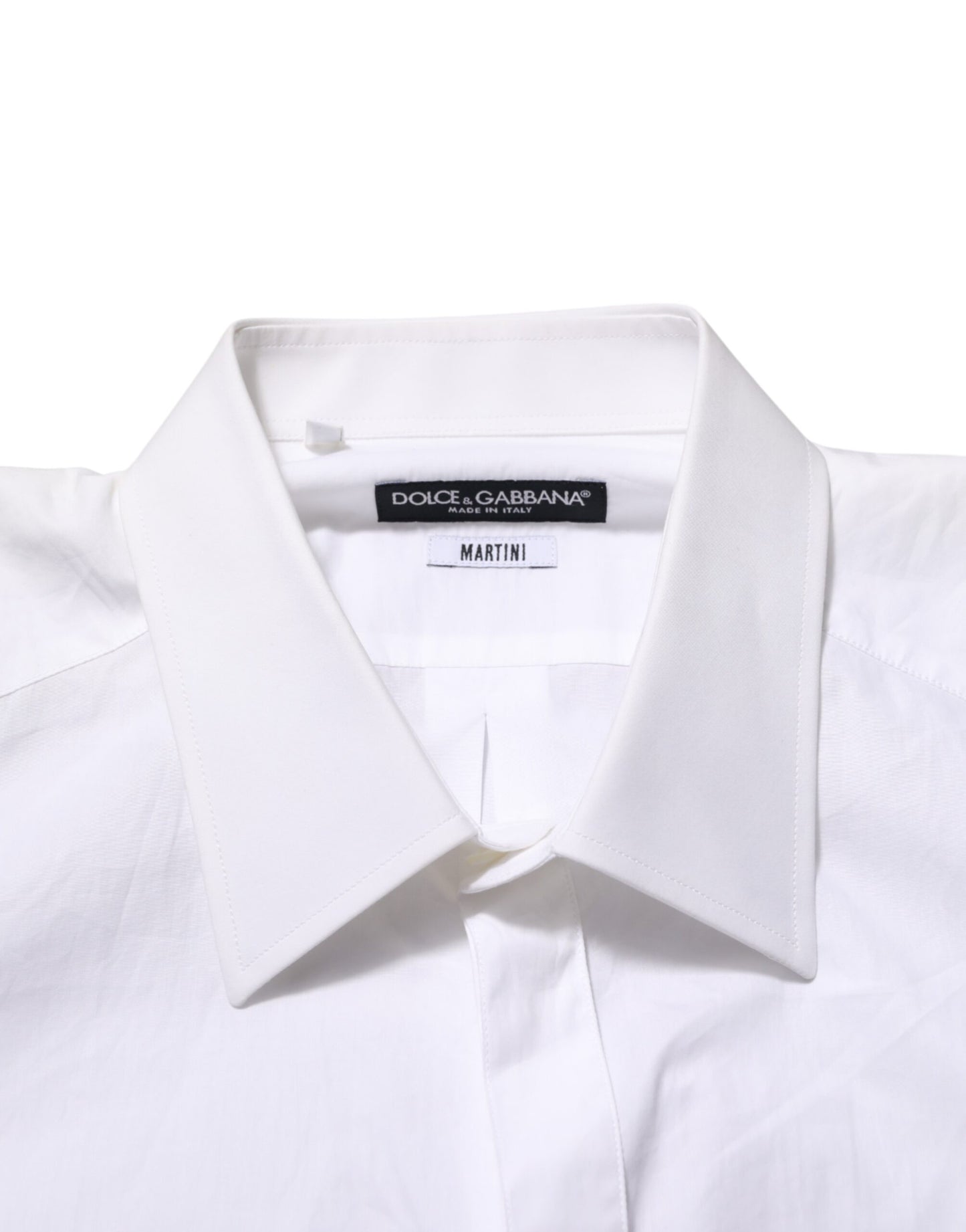 White Cotton MARTINI DG Patch Dress Shirt