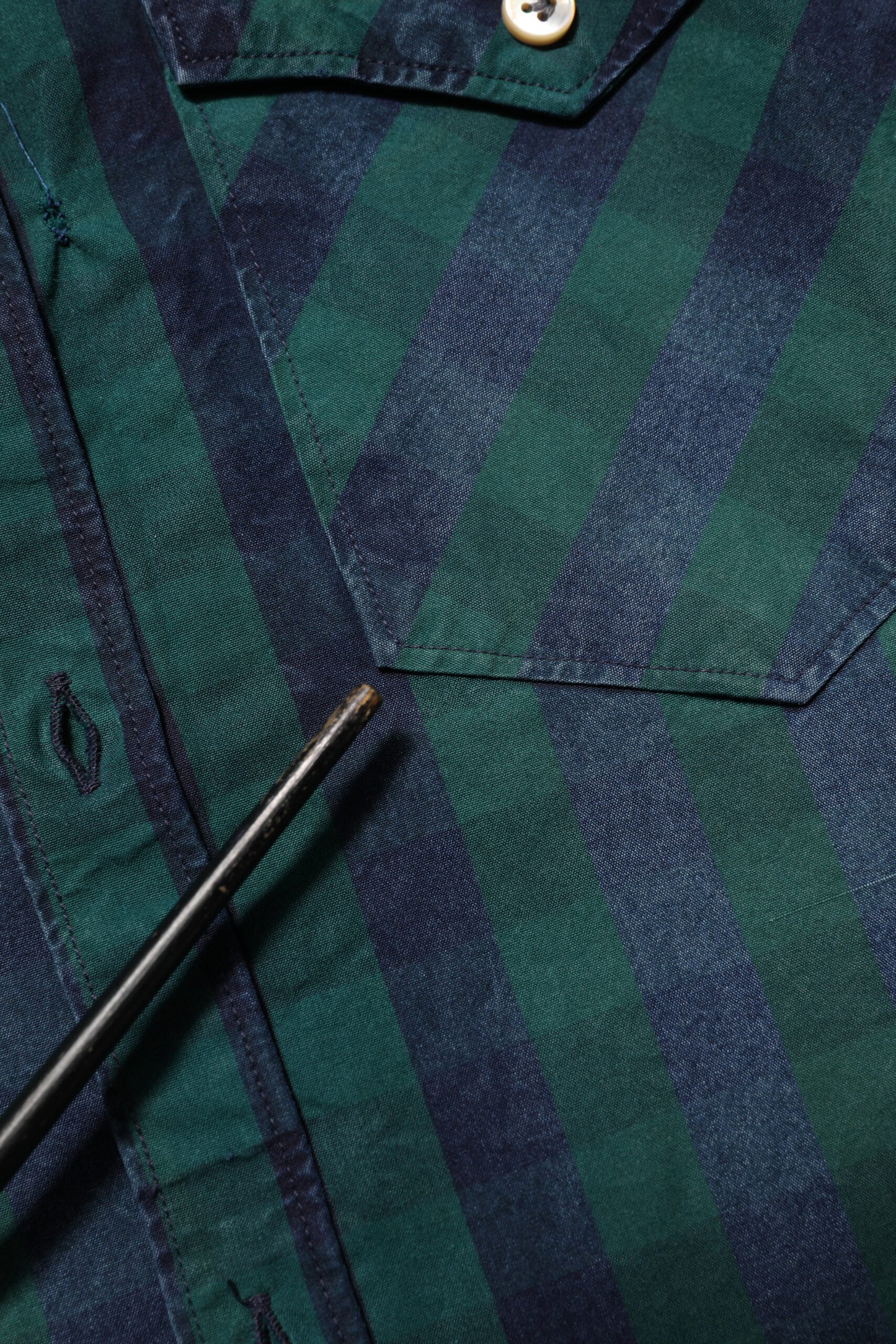 Green Checkered Cotton Button Down Long Sleeves Shirt