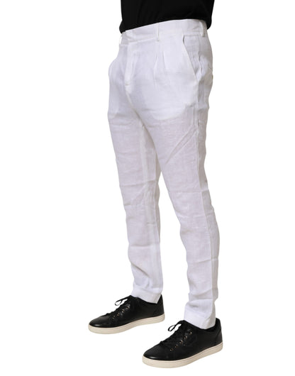 White Linen Formal Dress Trouser Pants