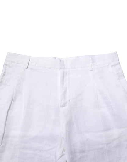 White Linen Formal Dress Trouser Pants