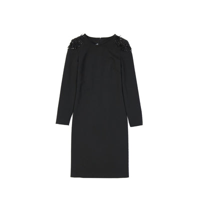 Black Elastane Cocktail Dress