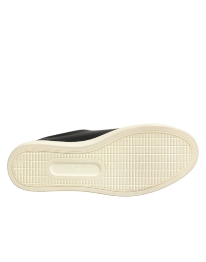 Black Leather Sacred Heart Sneakers Shoes