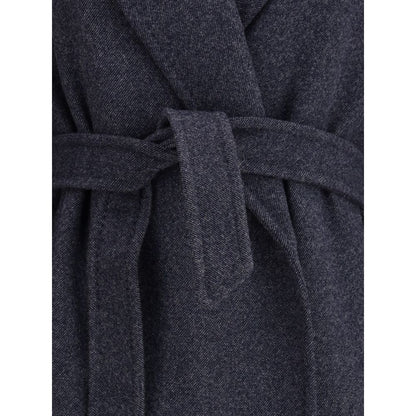 Blue Fleece Wool Coat